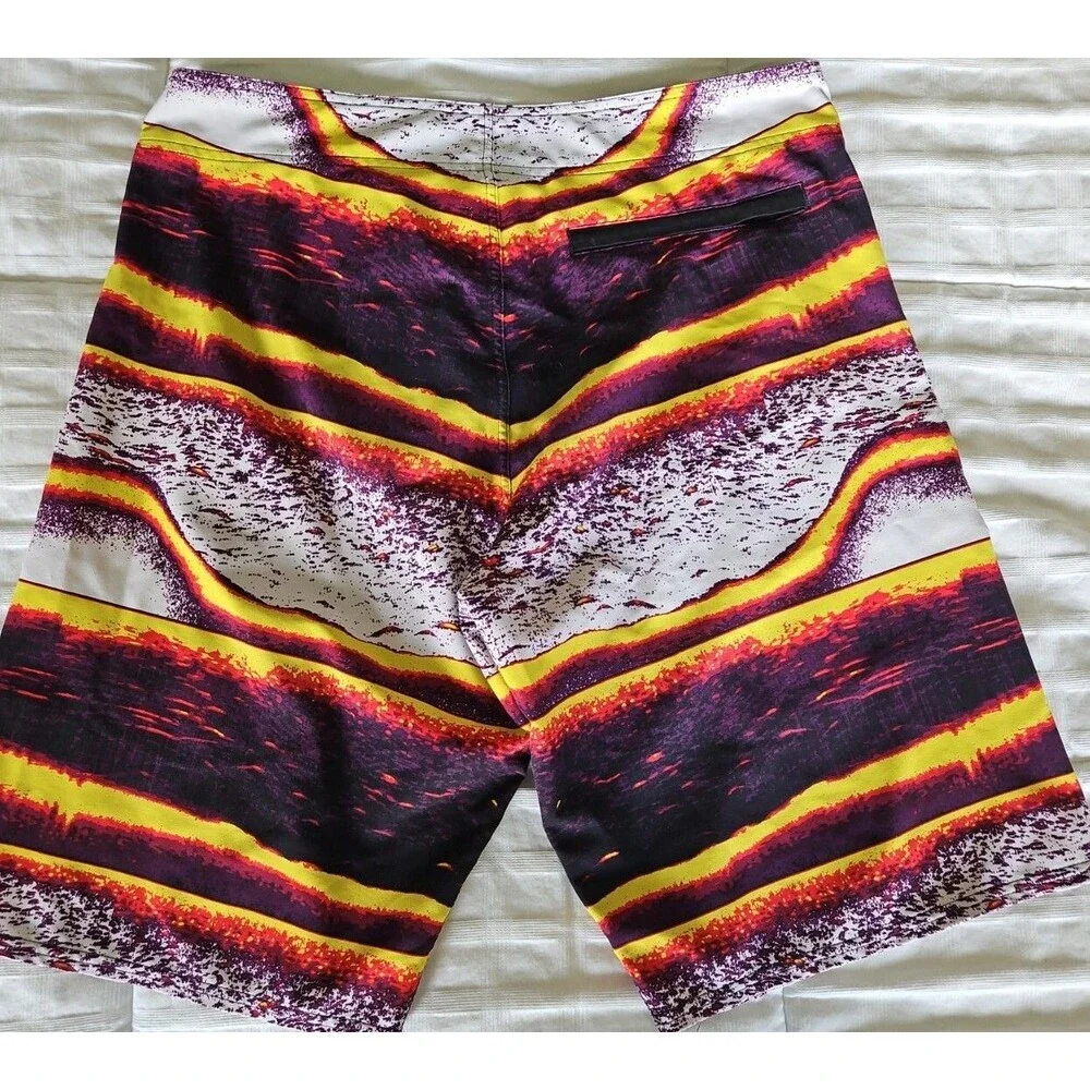 Pelagic High Performance 4 Tek Boardshorts Drawstrings Mens 36 Down Scan Print